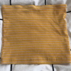 yellow brown and white striped tube top